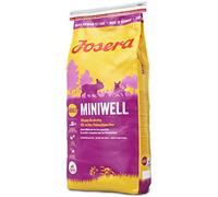 JOSERA Miniwell (1 x 15 kg) | Adult Mini | Premium Trockenfutter für ausgewachsene Hunde kleiner Rassen | Geflügel & Reis | Kleine Kroketten | extraverträglich | weizenfrei | Hundefutter | 1er Pack