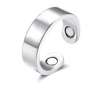Josfeva Anillos magnéticos para mujer, banda lisa/multicapa/corazón/cruz/anillo trenzado con imanes de fuerza, anillos magnéticos ajustables abiertos para aliviar la ansiedad, anillo para el pulgar