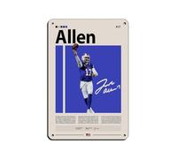 Josh Allen - Póster retro de metal, letrero de estaño, arte elegante, retro, pintura de hierro, bar, cueva de personas, cafetería, familia, garaje, póster decorativo de pared, 20 x 30 cm