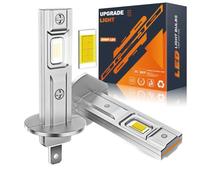 JOSHF Bombilla H1 LED, 22000LM 500% Más Luminosa H1 LED, Vida Útil 60000 Horas, Blanco 6500K Instalación Plug and Play Diseño Mini 1:1, Paquete de 2
