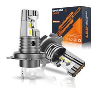 JOSHF Bombilla H4/HB2/9003 LED Faro Mejorado para Coches y Motos, Anti-error CSP 24000LM 6500K Luz Blanca Led H4 Bombilla de Coche, Sustitución de Bombillas Halógenas, LedH4 DC12V, 2 Bombillas