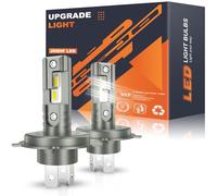 JOSHF Bombilla H4 LED Faro Mejorado para Coches y Motos, Anti-error CSP 18000LM 6500K Luz Blanca LED H4 Bombilla de Coche, Sustitución de Bombillas Halógenas, LED H4/HB2/9003 DC12V, 2 Bombillas