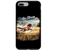 Joshua 1:9 Be Strong & Courageous - Girls Horse Verse Carcasa para iPhone 7 Plus/8 Plus