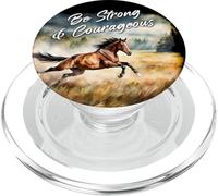 Joshua 1:9 Be Strong & Courageous - Girls Horse Verse PopSockets PopGrip para MagSafe
