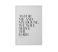 Joshua 24 As For Me And Retro Bible Wall Art Paintings Canvas Prints Poster Artwork for Living Bedroom Bathroom Office Home Decor 16x24inch (40x60cm)