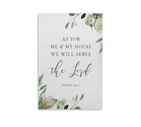 Joshua 24 We Willl Serve The Lord - Pinturas de pared de la Biblia en lienzo, póster para sala de estar, dormitorio, baño, oficina, decoración del hogar, 30 x 45 cm