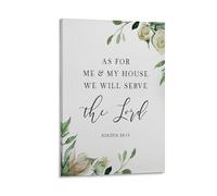 Joshua 24 We Willl Serve The Lord - Pinturas de pared de la Biblia en lienzo, póster para sala de estar, dormitorio, baño, oficina, decoración del hogar, 40 x 60 cm