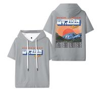 Josiah Queen The Mt. Zion Tour - Camiseta con capucha, unisex, informal, de manga corta, gris, XL