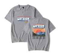 Josiah Queen The Mt. Zion Tour - Camiseta informal unisex de manga corta con cuello redondo, gris, XS