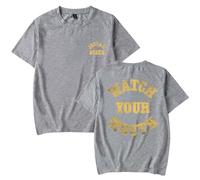 Josiah Queen Watch Your Mouth - Camiseta unisex informal de manga corta con cuello redondo, gris, S