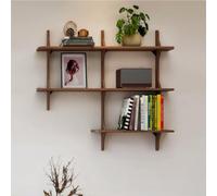 JOSIAHCQ Baldas flotantes Modernos para decoración de Pared; estanteria Libros de Varios Niveles para Almacenamiento en Sala de Estar, Dormitorio y Oficina(Walnut,120cm/47.2in)