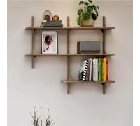 JOSIAHCQ Baldas flotantes Modernos para decoración de Pared; estanteria Libros de Varios Niveles para Almacenamiento en Sala de Estar, Dormitorio y Oficina(Pomi Grey,120cm/47.2in)