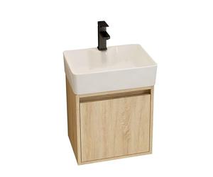 JOSIAHCQ Mueble de Baño Suspendido con Lavabo Pequeño para Espacios Reducidos(Small)