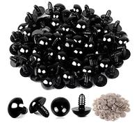 Joskeijky 100 unidades serías de ojos de plástico para gancho de seguridad a granel con 100 arandelas para trabajos manuales de ganchillo (0,24 Pulgadas/6 Mm)