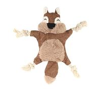 Joskeijky de perro sin peluche para cachorros, juguete de masticar crujiente para perros crujientes juguete para perros de peluche ardilla con nudos de cuerda para perros pequeños
