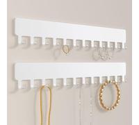 Josmimic Organizador de joyas para colgar en la pared: soporte para cadenas, colgador de cadenas, soporte para joyas para colgar en la pared, color blanco, 2 unidades