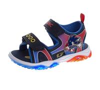 Josmo Cars Toy Story Mickey Spiderman Sonic - Sandalias con luz LED para niños pequeños, niños grandes, Azul /Rojo, 34 EU