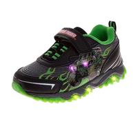 Josmo Monster Jam Grave Digger - Zapatos con luz LED Megalodon Monster Truck para niños El Toro Loco (tallas: 6-10 niños pequeños/11-12 niños pequeños), Negro/Verde, 27.5 EU