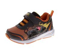 Josmo Monster Jam Grave Digger - Zapatos con luz LED Megalodon Monster Truck para niños El Toro Loco (tallas: 6-10 niños pequeños/11-12 niños pequeños), Gris/Naranja, 25 EU