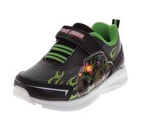 Josmo Monster Jam Grave Digger - Zapatos con luz LED Megalodon Monster Truck para niños El Toro Loco (tallas: 6-10 niños pequeños/11-12 niños pequeños), Negro/Verde - Sepulturero, 22 EU