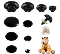 Josojoou 100 piezas Negro Crochet Narices de seguridad para ganchillo, peluches, ojos de botón para animales de ganchillo con 100 arandelas, nariz de muñeca de resina para muñecas de ganchillo, perros