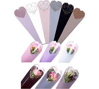 JOSON 24 unids/6 color flor bolsa de embalaje sola rosa flor bolsa material impermeable simple diamante corazón forma regalo embalaje