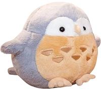 JOSON Almohada de peluche de animales de búho, almohada de búho súper suave, bonitos juguetes de peluche de búho peludo, Navidad para niños, regalos de cumpleaños (gris)