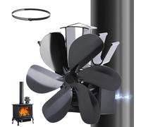 JossaColar Ventilador de estufa magnético | 4 cuchillas | Ventilador de estufa | Ventilador de estufa sin electricidad | Ventilador de chimenea con termómetro magnético