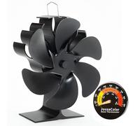 JossaColar Ventilador de quemador de leña de funcionamiento silencioso, ventiladores de estufa de 6 aspas, quemadores de leña, ventilador de leña, ventilador para estufa de leña, herramientas de