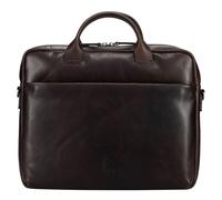 JOST bolsa de ordenador portátil maletín con compartimento para portátil London Business Bag 1C. Brown marrón oscuro
