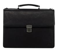 Jost Glasgow Maletín Bloqueo RFID Piel natural 40 cm Compartimento para el portátil negro