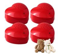 JOSTIVE 4 grabadoras de sonido de peluche, grabadora de 30 segundos, grabadora de voz en forma de corazón, productos talking, módulo de sonido grabable, caja de voz de peluche, regalos para osos de