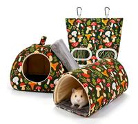JOSTIVE Juego de casa y túnel para conejillos de indias con bolsa para heno, antideslizante, transpirable, suave cama para cobayas, hámsteres, conejos en jaula interior