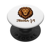 Josué 1:9 León Cristiano Amor Fuerte Valiente Dios Jesús PopSockets PopGrip Adhesivo