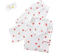 JosuE Conjunto de Pijama con Estampado de Corazones,Blanco,L