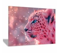 JOSUE Cuadros Decoracion Salon Modernos Lienzos Animales leopardos Cuadro Moderno Cuadros Pared Imágenes Wall Art Prints Decor Grande XXL（Rosa 100-30x40cm Enmarcado