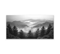 JOSUE Cuadros Paisajes Naturales Montaña minimalista Cuadros Infantiles Lienzo,Negro,blanco Cuadro DecoracióN De Pared Salon Dormitorio Cocina-40x80cm Sin marco