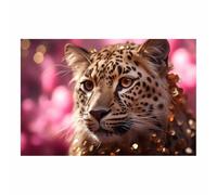 JOSUE Cuadros para Salon Foto con Lienzo Canvas Laminas Animales leopardos Decor Cuadros Salón Pasillos Dormitorio Comedor Oficina Colgar（Rosa 85-30x40cm Sin marco