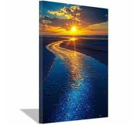 JOSUE Cuadros para Salon Foto con Lienzo Canvas Laminas océano Naturaleza Decoracion Dormitorios Comedor Oficina Pasillo Cocina Y Baño（Azul 49-60x90cm Enmarcado