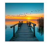 JOSUE Lienzo Árbol de la Vida Estilo Rural Casa de Campo Océano Cuadro Moderno Cuadros Pared Imágenes Wall Art Prints Decor Grande XXL（Naranja 39-30x30cm Sin marco