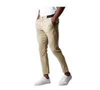 JosuE Pantalones Chinos para Hombre, básicos, Casuales, Ajustados, elásticos, con Parte Delantera Plana, Pantalones de Vestir, Caqui, M