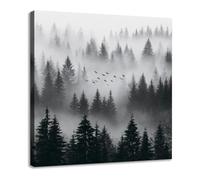 JOSUE Pintura de Lienzo Árbol de la Vida Estilo Maximalista Colorido Blanco y negro Cuadro Sobre Lienzo Moderno Dormitorio Cocina Cuadros Pared Imágenes Wall Art（Gris 59-50x50cm Enmarcado