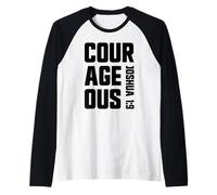 Josué Valiente 1:9 fe Cristiana Jesús Sea Valiente Camiseta Manga Raglan