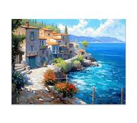 JOSUE Vista Cuadros Cuadros Decoracion,Decoración Pared Playa de la ciudad costera de la vendimia Cuadros Decorativos Salon Comedor,Cuadros Infantiles para Habitacion Niño - 40x60cm Sin marco
