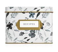 Jot & Mark - Caja decorativa para tarjetas de recetas (10,2 x 15,2 cm), diseño de indigo floral