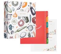 Jot & Mark Organizador de recetas de 3 anillos (cosecha de otoño) | 50 tarjetas de recetas de 4 x 6, separadores de página completa y protectores de páginas de plástico