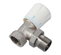 Jotekonoby 15Mm X 3/4 pulgadas Válvula termostática del radiador Tipo de ángulo Cuerpo de cobre con sensor integrado y control de calor ajustable (B)