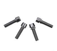 Jotekonoby 4 pernos de vástago de bicicleta M5 x 20 mm y M6 x 20 mm, tornillos de cabeza de acero para manillar, plateado/negro/amarillo (paquete mixto incluye amarillo 2)