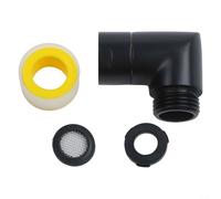 Jotekonoby Adaptador de cabezal de ducha de latón G1/2 hembra a macho codo de 90 grados negro, cabezal de ducha Codo de latón conexión G1/2