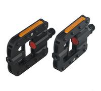 Jotekonoby Aleación de aluminio con pedal, 349 g, MTB y bicicletas plegables, patrón antideslizante, reflector grueso, 17 mm, plegable para par con compatible (negro)